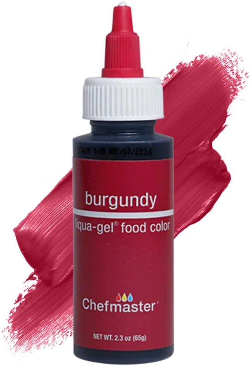 Chefmaster Burgundy Liqua-Gel Food Color 2.3 oz - Image 1